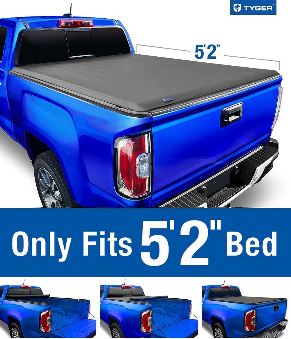 Tyger Auto T1 Roll Up Truck Bed Tonneau Cover TG-BC1C9012 works with 2015-2018 Chevy Colorado / GMC Canyon | Fleetside 5&#39; Bed