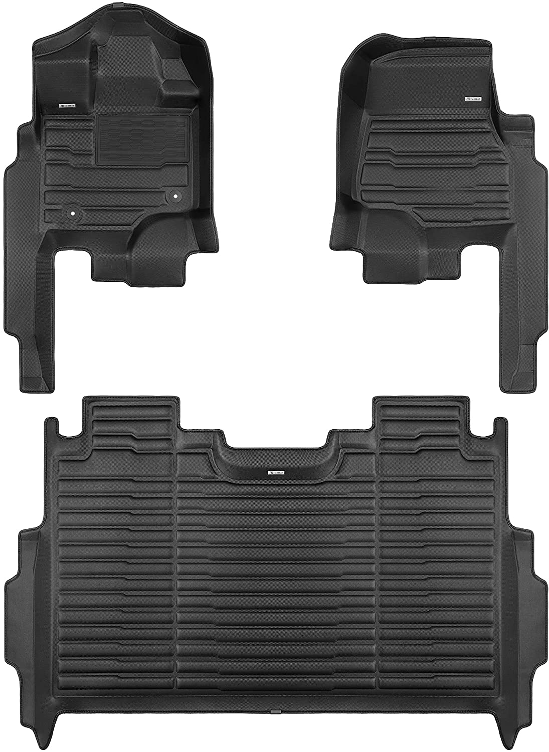 TuxMat 8601 - for Ford F150 SuperCrew Without Rear Seat Storage 2021-2024 Models - Custom Car Mats - Maximum Coverage, All Weather, Laser Measured - This Full Set Includes 1st and 2nd Rows