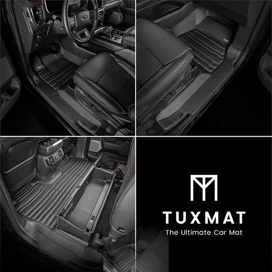 TuxMat 8566 - for Ford F250 SuperCrew 2017-2025 Models - Custom Car Mats - Maximum Coverage, All Weather, Laser Measured - This Full Set Includes 1st and 2nd Rows