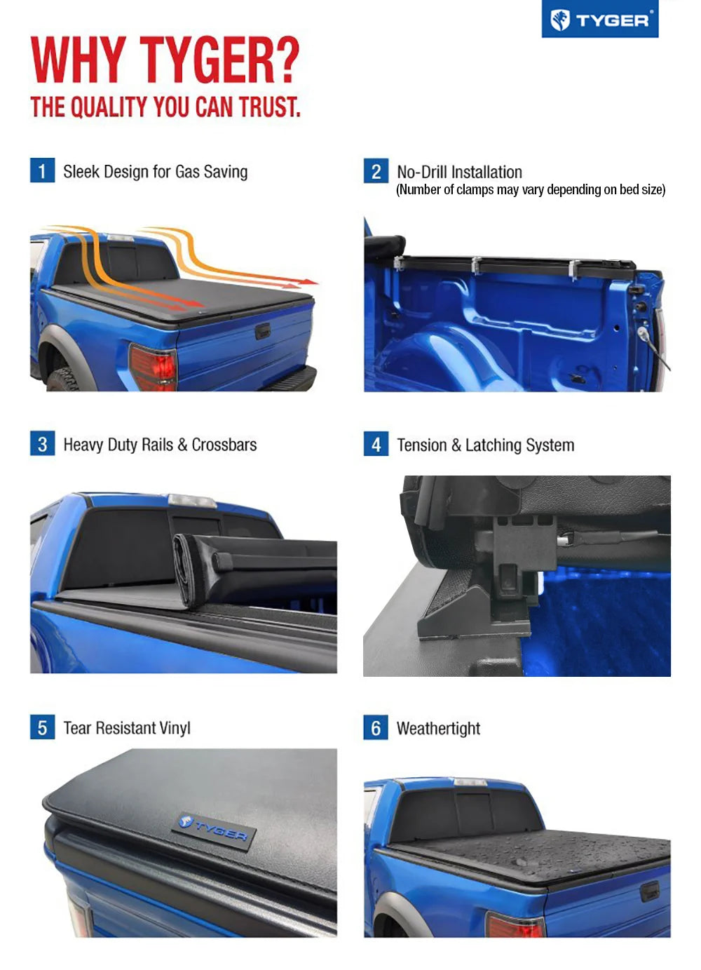 Tyger Auto T1 Roll Up Truck Bed Tonneau Cover TG-BC1D9047