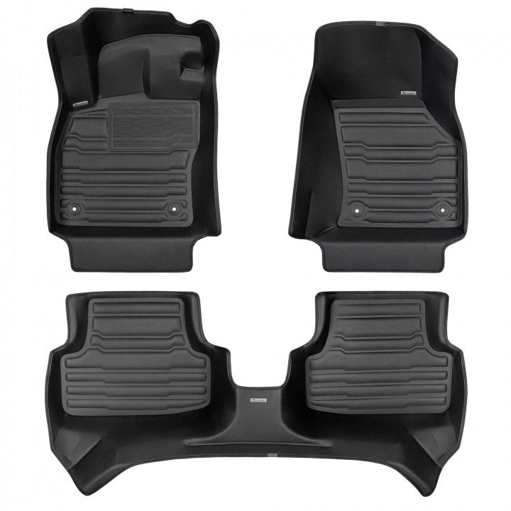 TuxMat 8564 - Black Front And Rear Row Custom Floor Liner Set For Ford Escape
