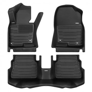 TuxMat 8360 - Black Front And Rear Row Custom Floor Liner Set for 2017 - 2023 Mazda CX-5
