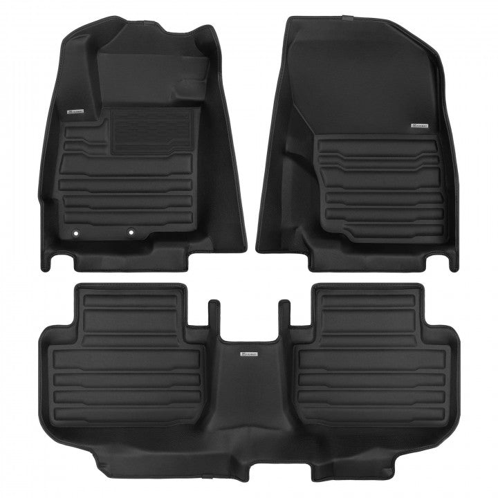 TuxMat 8462 - Black Front And Rear Row Custom Floor Liner Set For Mitsubishi Eclipse Cross
