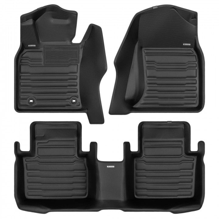 TuxMat 8631 - Black Front And Rear Row Custom Floor Liner Set For Toyota Camry